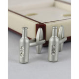 Shahzeb Saeed Shahzeb Saeed Silver Steel Vine Bottle Cufflinks for Men
