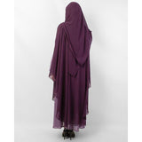 Hijabulhareem Purple Polyester Front Close Abaya With Dupatta