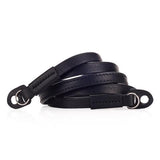 ARTE DI MANO 120CM EXTRA LONG COMODO NECK STRAP - MINERVA BLACK WITH BLACK STITCHING