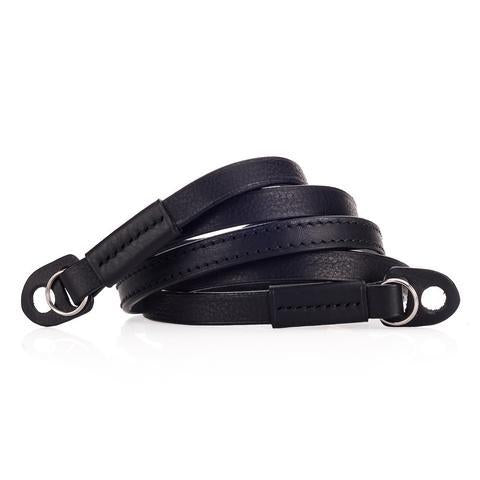 ARTE DI MANO 120CM EXTRA LONG COMODO NECK STRAP - MINERVA BLACK WITH BLACK STITCHING